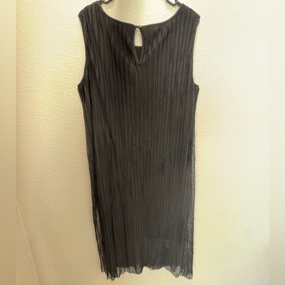 Ruby Ribbon Pleated Mesh Dress Large Black - Picture 2 of 8